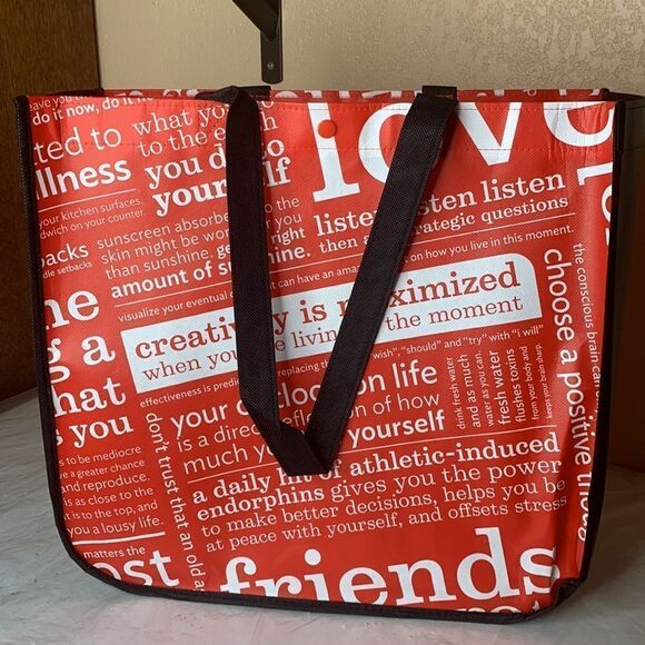 Lululemon Red & Black Reusable Shopping Bag Large - Picture 2 of 7